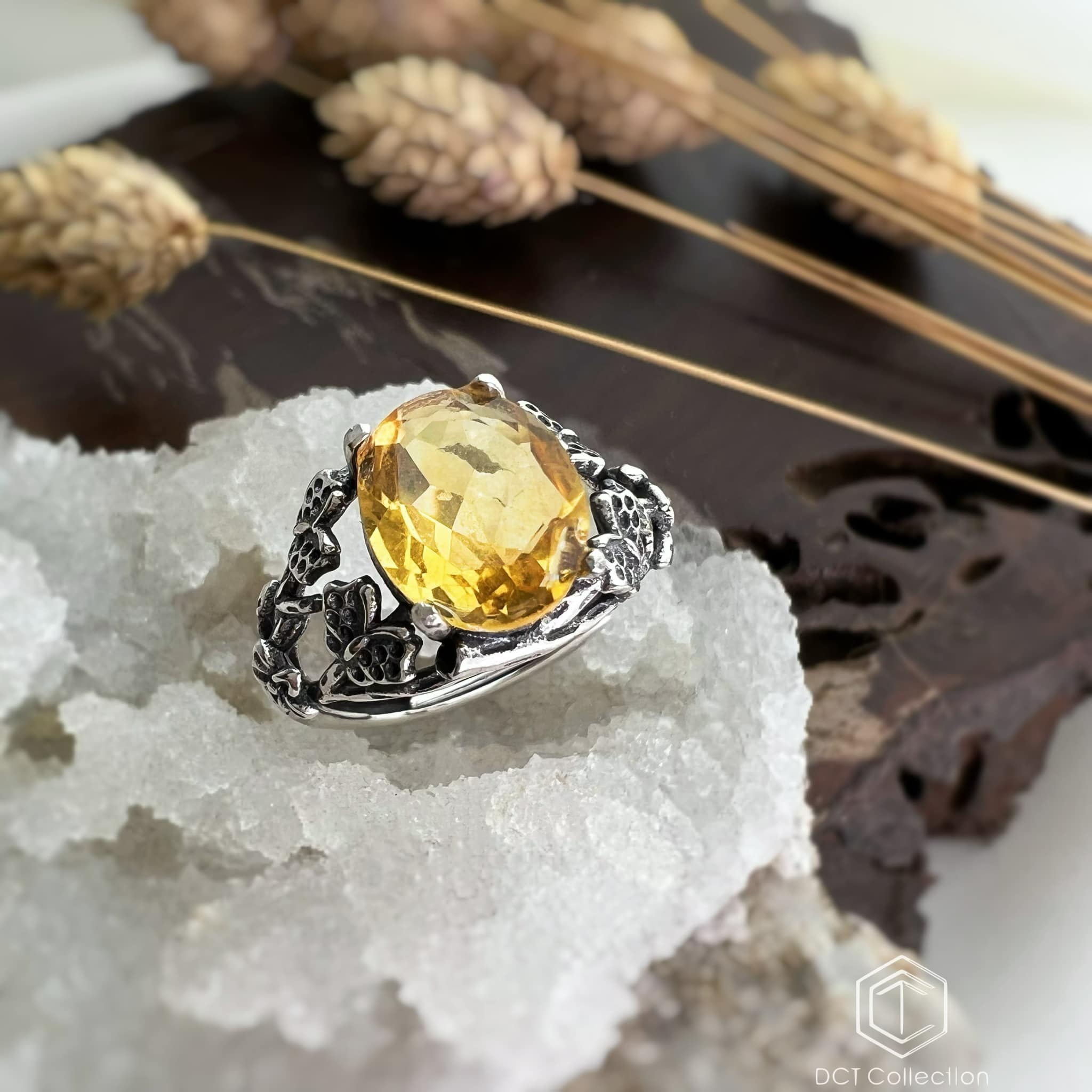 黃水晶造型戒指